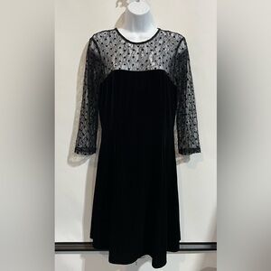 JASON‎ WU Velvet & Lace Black Dress Size Medium